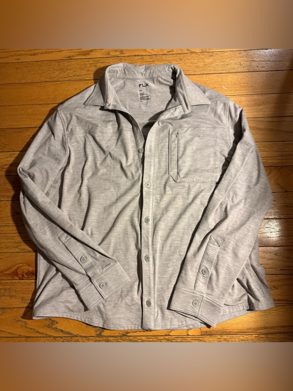 FLX Men's XXL Light Gray Button-Up Shirt Dicks Sporting Goods